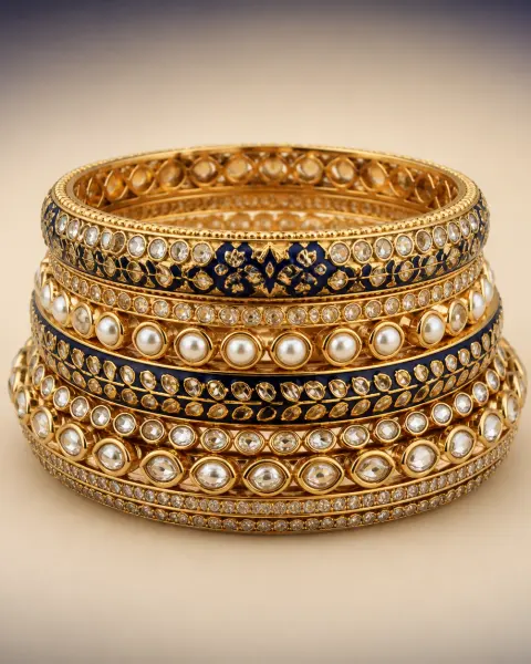 Noor Crystal Bangle Set