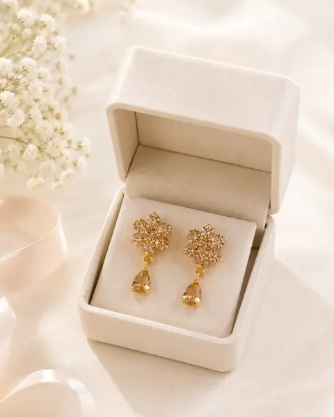 Zircon Earring-256 (Golden)
